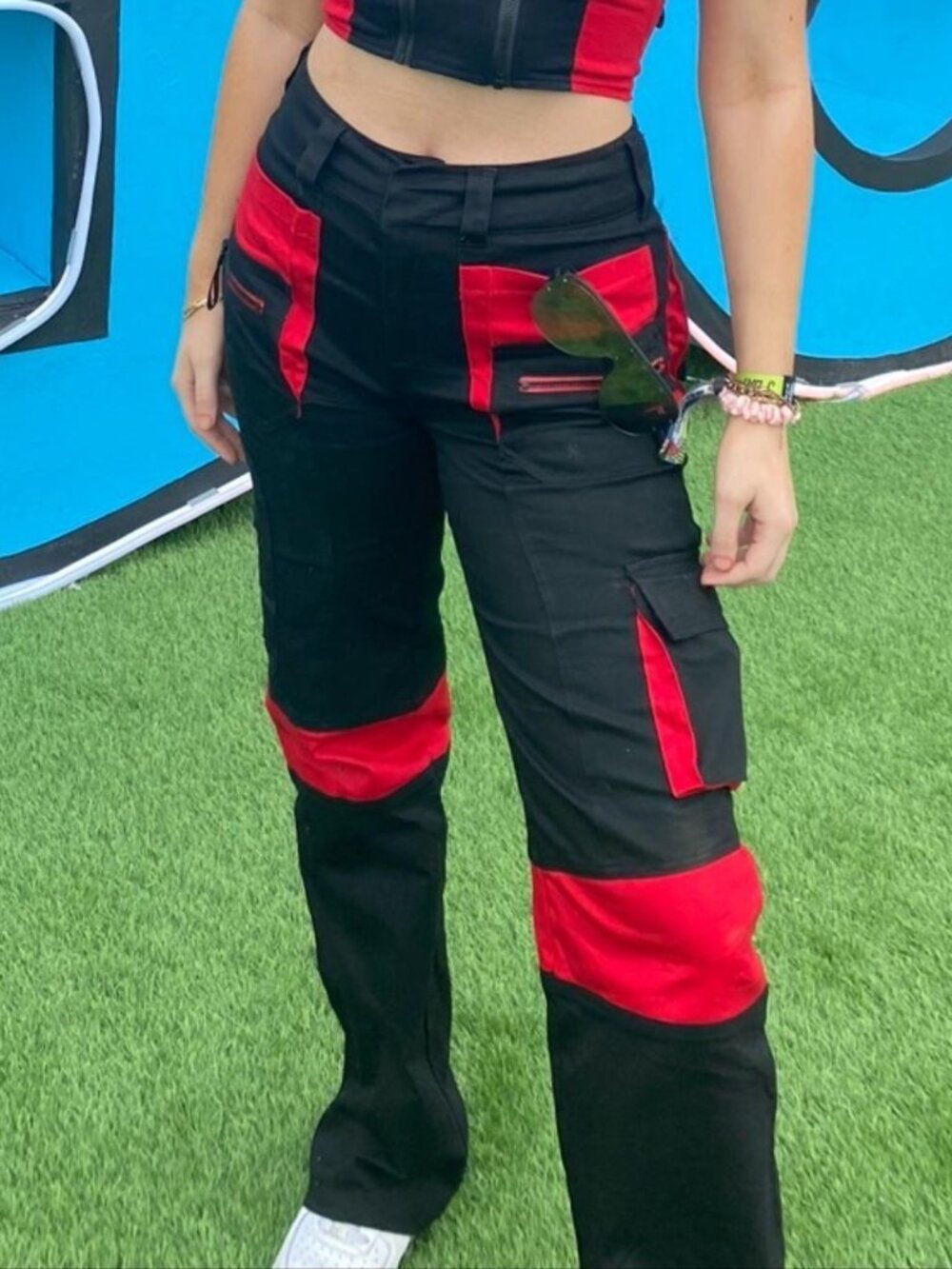 I.AM.GIA Women's Black and Red Pants